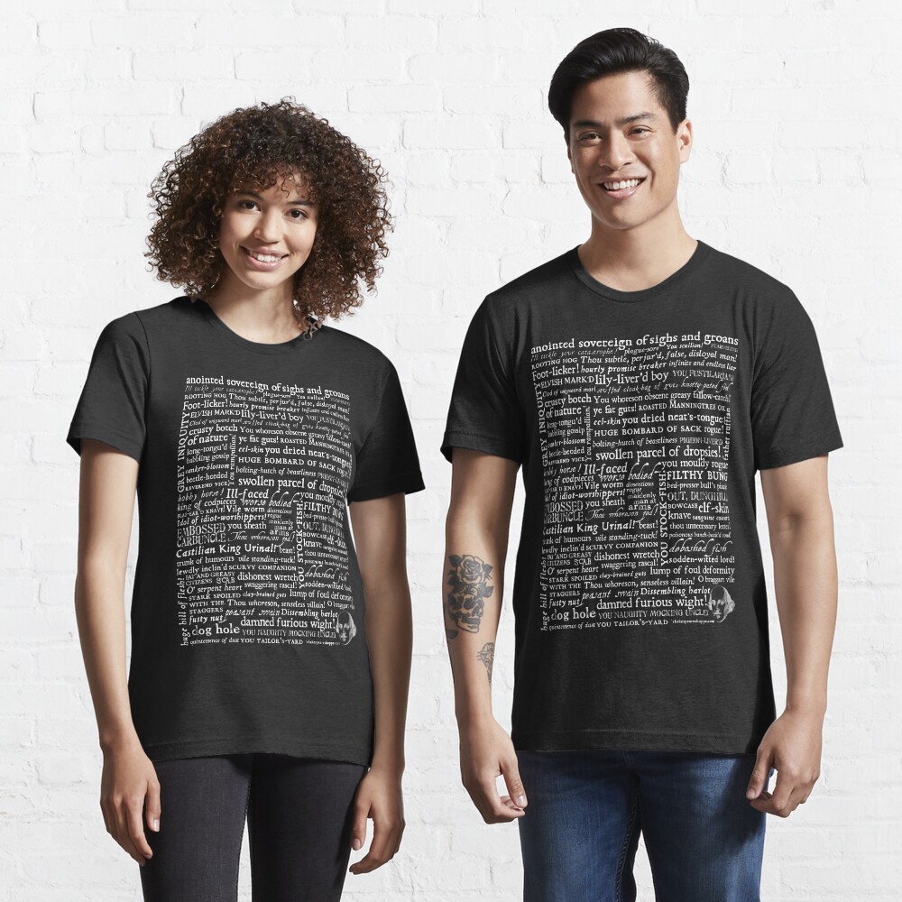 Shakespeare Insults White Text Edition (by incognita) Essential T-Shirt