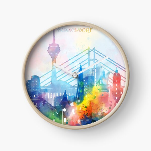 dusseldorf skyline Clock