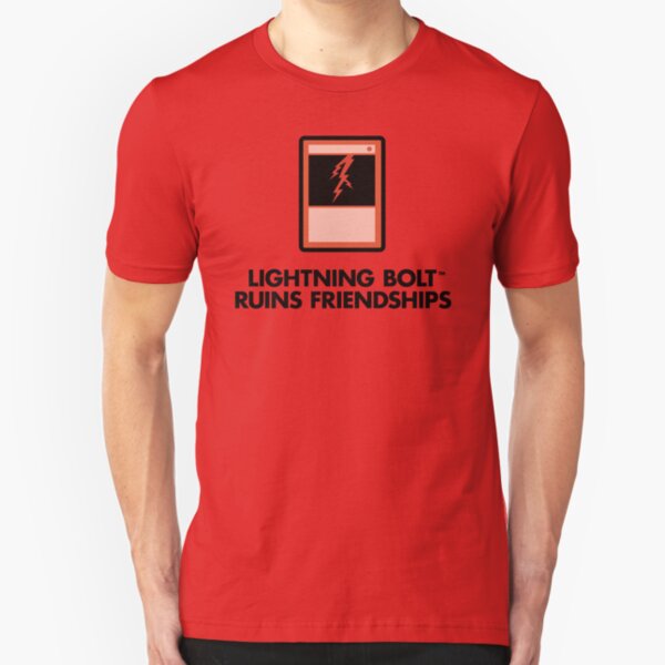 Lightning Bolt Ruins Friendships Slim Fit T-Shirt