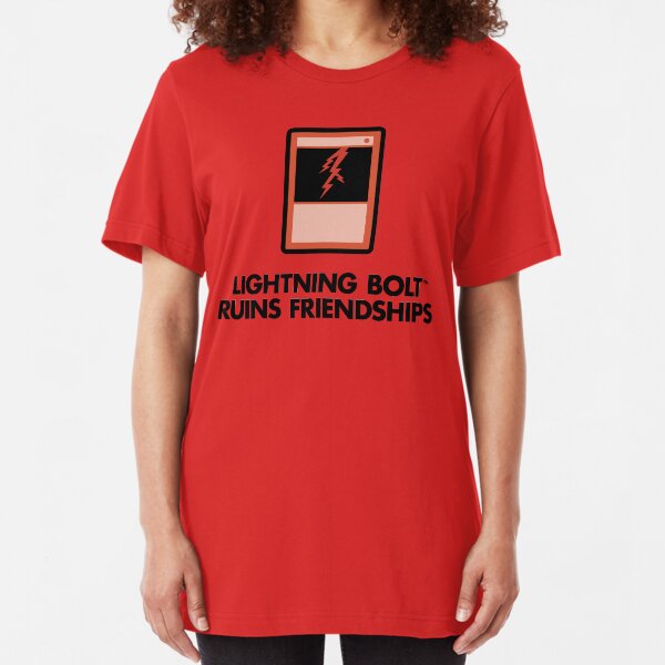 Lightning Bolt Ruins Friendships Slim Fit T-Shirt