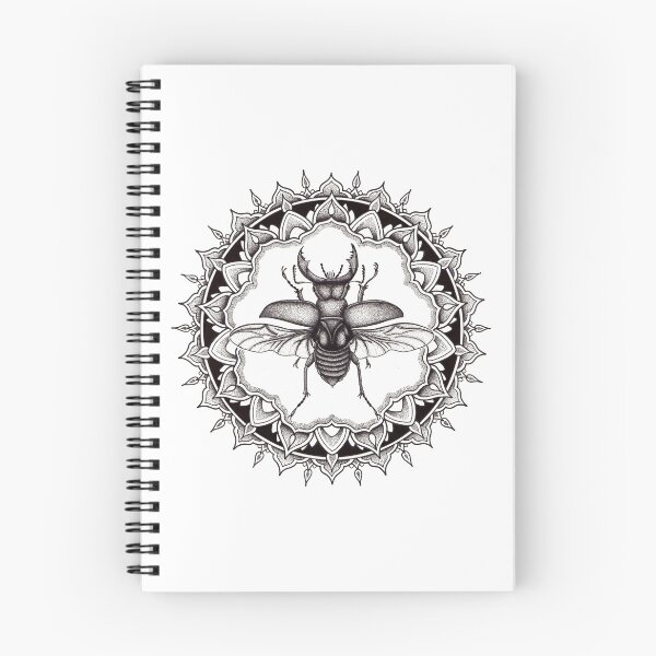 Item preview, Stagbeetle mandala in dotwork pen and ink designed and sold by René Voortwist Pen and Ink art.