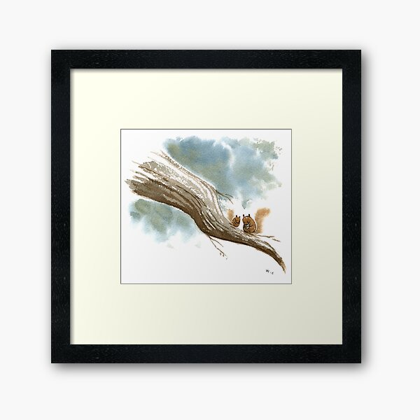 Sunday Squirrel Snacks Framed Art Print