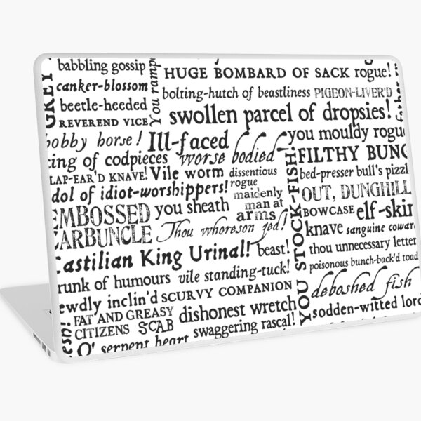 Aperçu de l'œuvre Shakespeare Insults Black Text Edition (par incognita) créée et vendue par Styled Vintage.