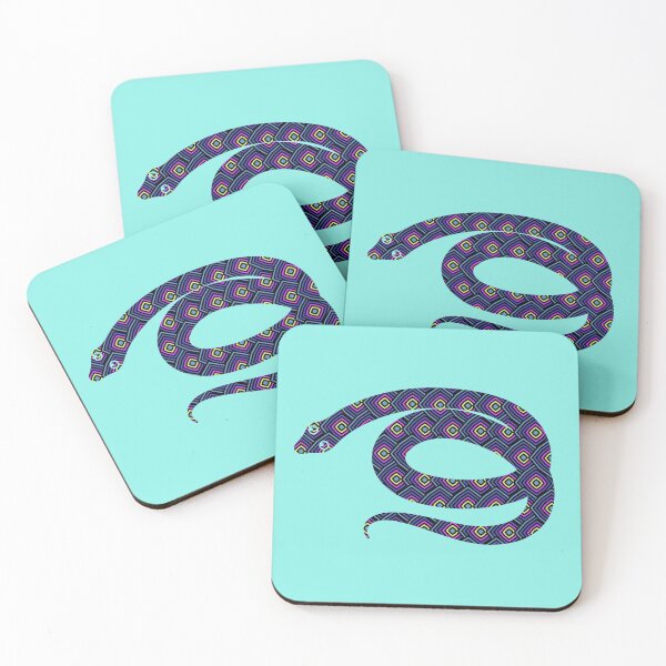 Item preview, Blue retro pattern snake designed and sold by Carrie_Anne_Designs.