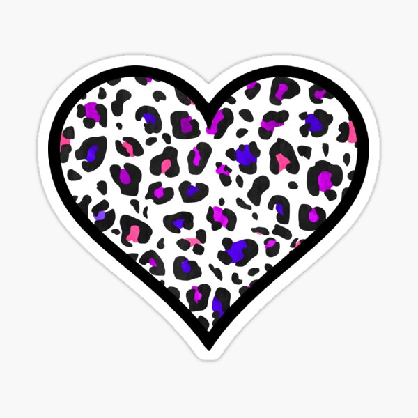 Leopard Heart Stickers for Sale