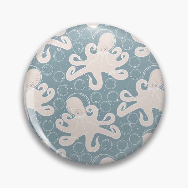 Item preview, Beige and Blue Space Octupus Pattern designed and sold by SamuraiKate.