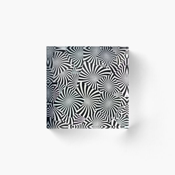 3D Curved Lined Pattern Acrylic Block