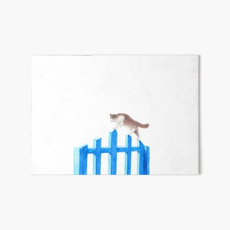 Fluffy Cat on the Fence Art Board Print