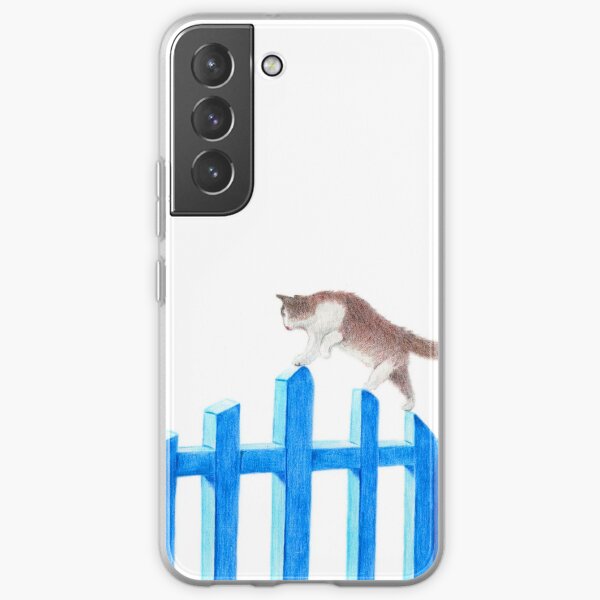 Fluffy Cat on the Fence Samsung Galaxy Soft Case
