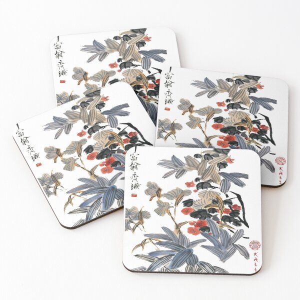 Item preview, Chinese Art Print - Flower branch with dragonfly designed and sold by Kallandra.