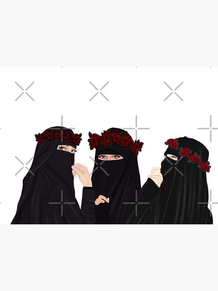 Soul Sisters Muslim Hijab Niqab Girls Drawing Art Board Print By Imanitasong Redbubble