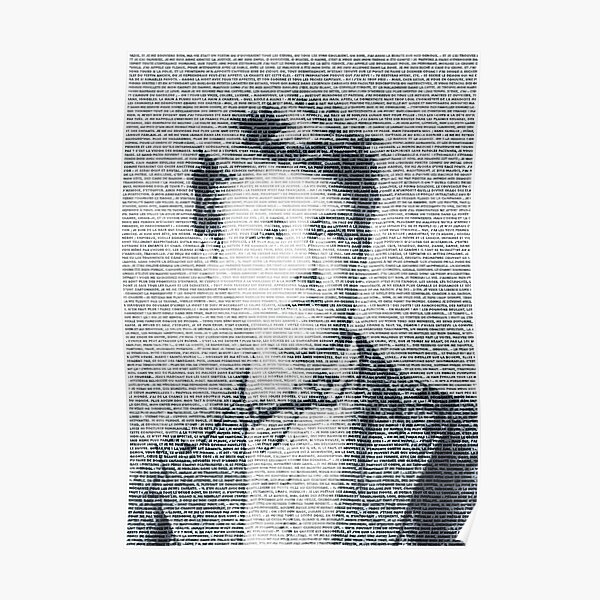 Arthur Rimbaud, le plus grand poète français dessiné par le texte de la Saison en enfer Poster