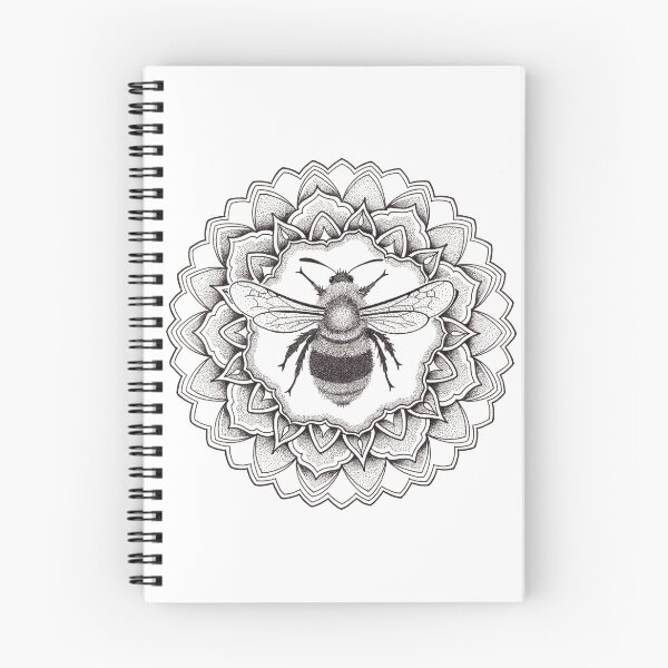 Item preview, Bumblebee mandala in dotwork pen and ink designed and sold by René Voortwist Pen and Ink art.
