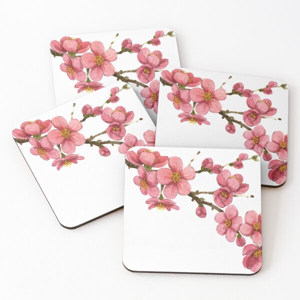 Item preview, Chinese art print - branch with pink plum blossoms designed and sold by Kallandra.