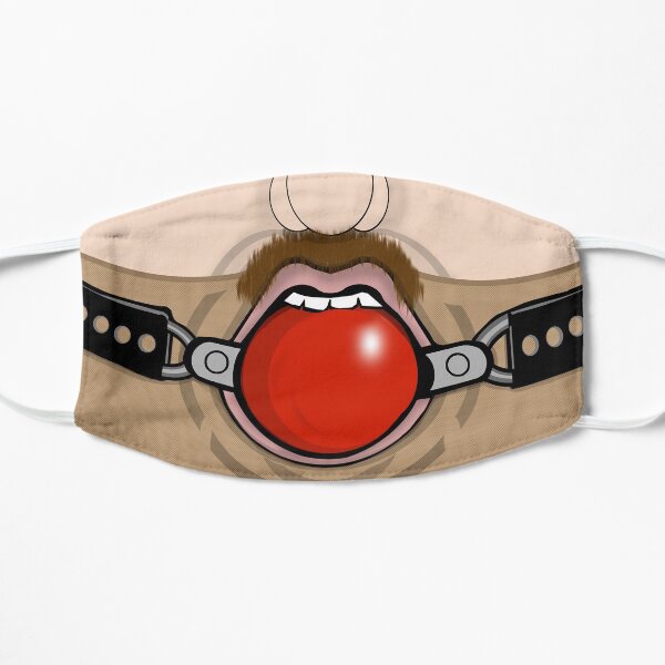 Gay Fetish BDSM Ball Gag Face Mask Flat Mask