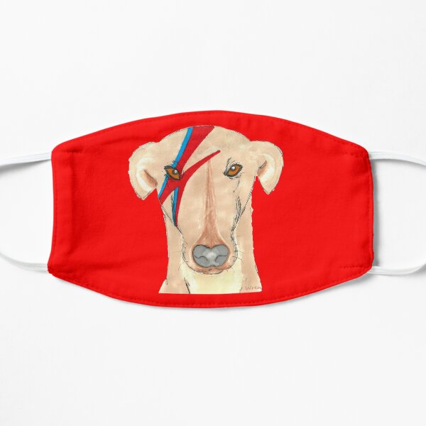 Ziggy Stardog Red - Greyhound Ziggy with a red background Flat Mask