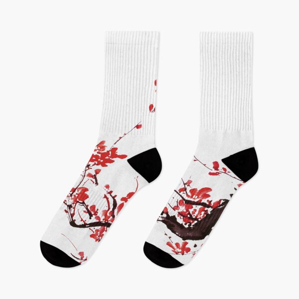Item preview, Chinese art print - branch with pink plum blossoms with dragonfly designed and sold by Kallandra.