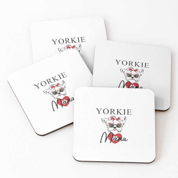 Item preview, Yorkie Mama, Yorkshire Terrier, Yorkie Gifts, Mother Tees, Cute Illustration, Teacup Yorky, Red Color, White Tees designed and sold by Annona-.