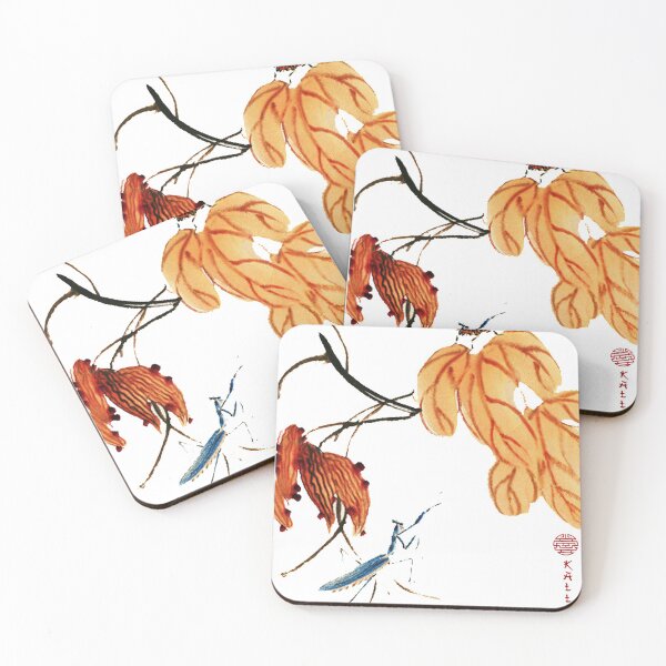 Item preview, Chinese Art Print - Branch with praying mantis and cockroach designed and sold by Kallandra.