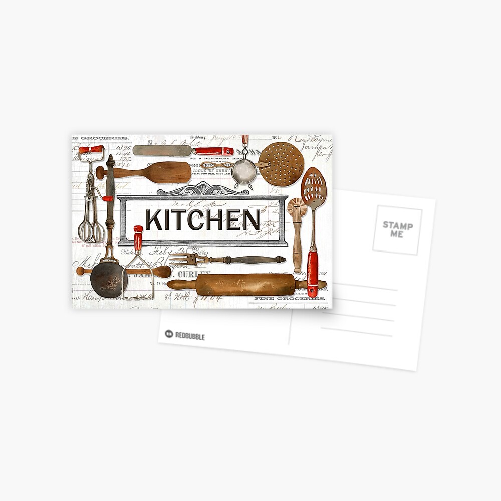 Farmhouse Kitchen Utensils Art Board Print for Sale by Lynnea Washburn