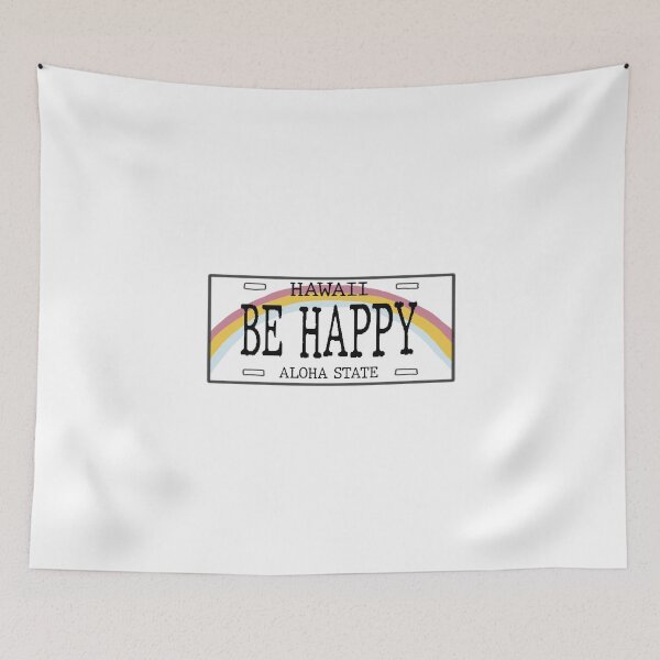 Item preview, be happy license plate designed and sold by jilliandraws.
