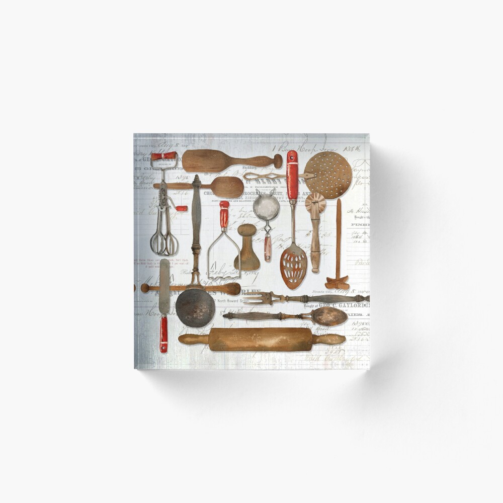 Farmhouse Kitchen Utensils Art Board Print for Sale by Lynnea Washburn