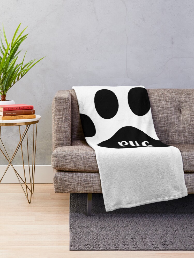 Alternate view of Pug Paw Print Seal Throw Blanket