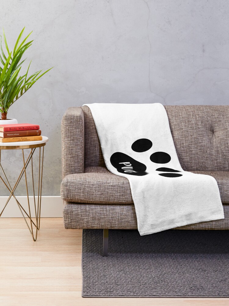 Alternate view of Pug Paw Print Seal Throw Blanket
