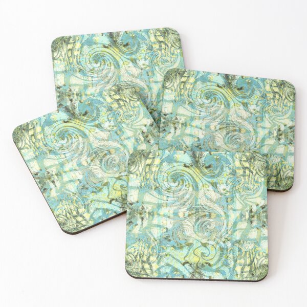 Item preview, Blue Green Yellow Abstract Swirls Spirals Pattern Texture designed and sold by RootSquare.