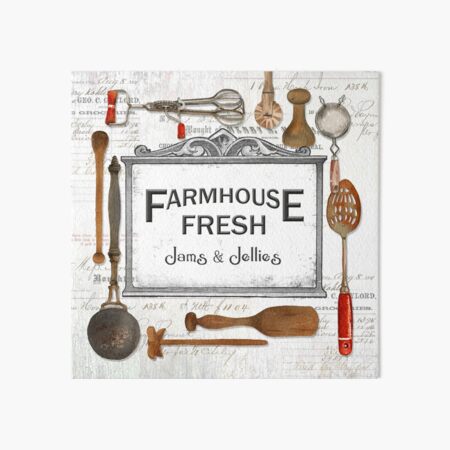 Farmhouse Kitchen Utensils Art Board Print for Sale by Lynnea Washburn