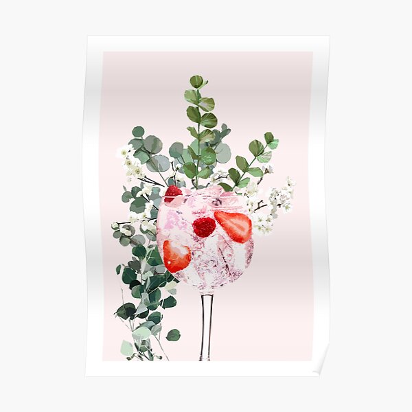 Pink Gin Glass Artwork Poster