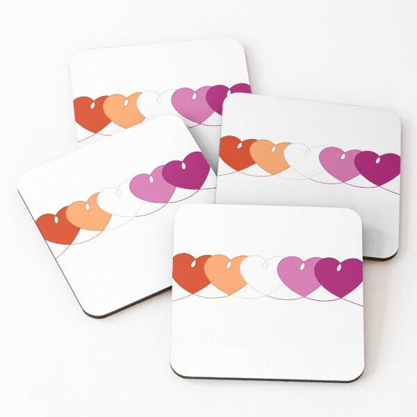 Item preview, Lesbian Pride Hearts designed and sold by TheCurioArtShop.