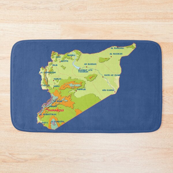 Item preview, Country Syria detailed physical map topographic map of Syria  Borders, Capitals and Major cities خريطة سوريا الطبوغرافية  designed and sold by mashmosh.