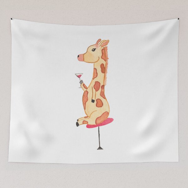 Item preview, Cocktail drinking giraffe, white designed and sold by Sonderblume.