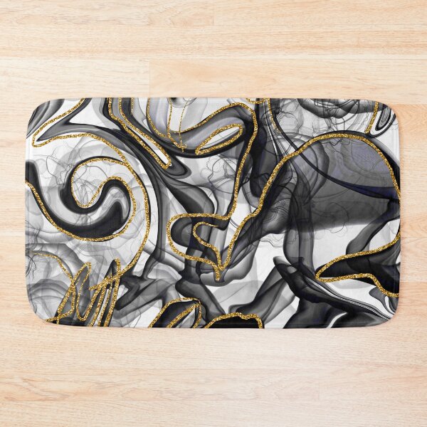 Item preview, Black and Gold glitter - Alcohol ink abstract art designed and sold by Urvashi Patel.