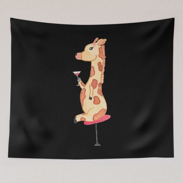 Item preview, Cocktail drinking giraffe, black designed and sold by Sonderblume.