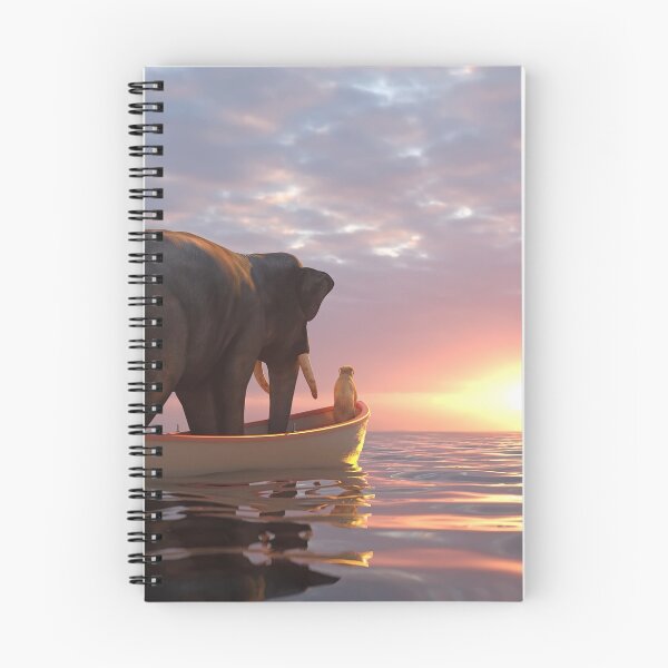 Item preview, elephant and dog sail in a boat at sea designed and sold by Mike Kiev art.