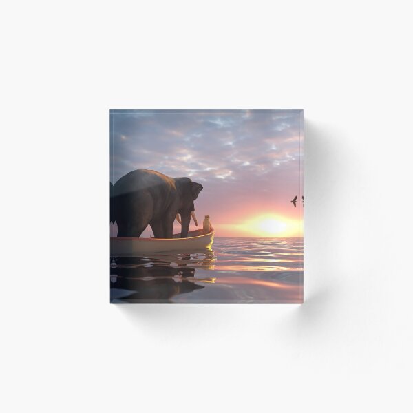 Item preview, elephant and dog sail in a boat at sea designed and sold by Mike Kiev art.