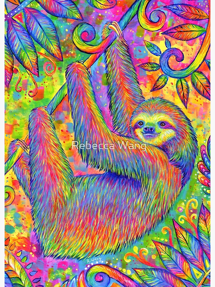Hanging Around - Psychedelic Sloth by lioncrusher