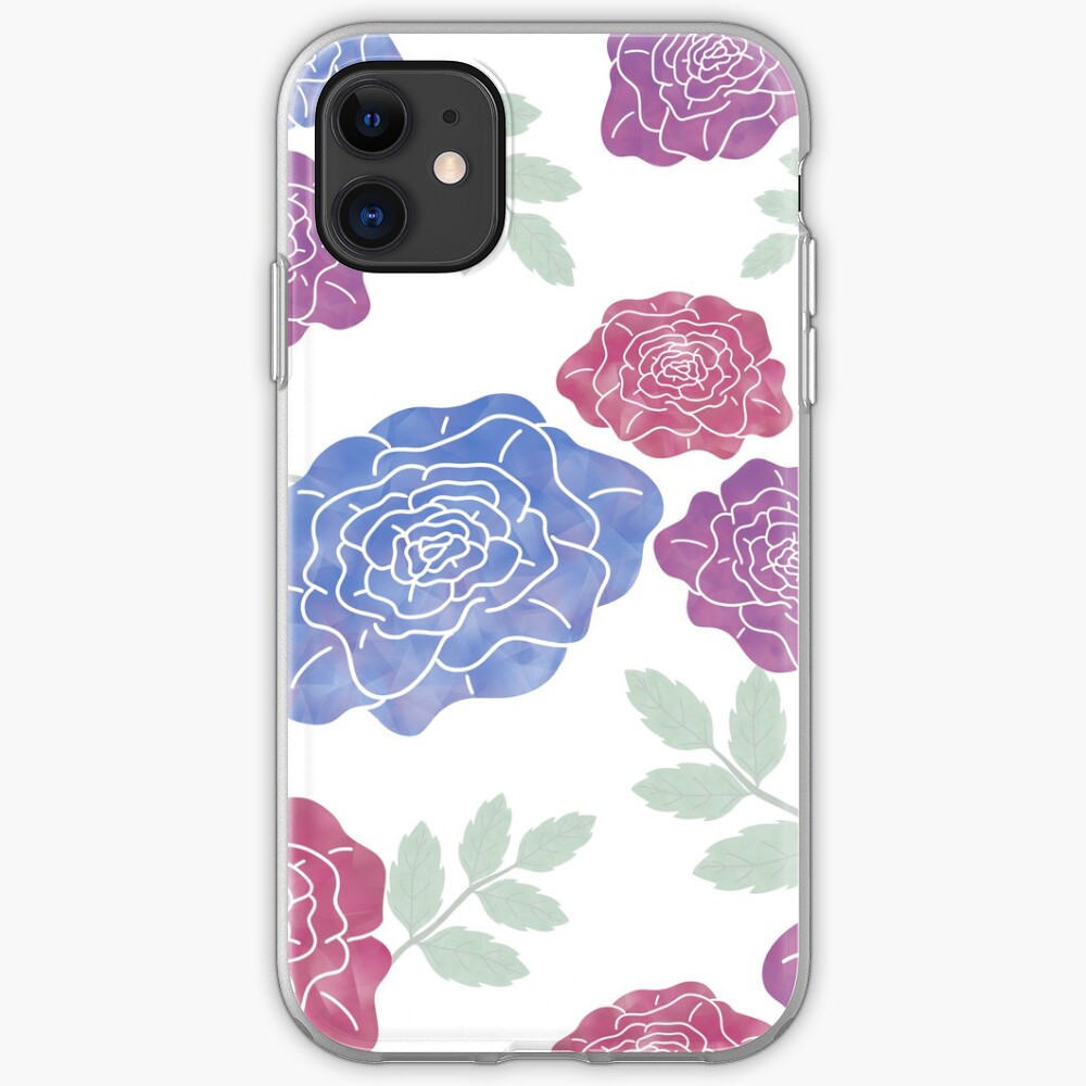 "Red, purple and blue roses" iPhone Case & Cover by Gingerbred Redbubble