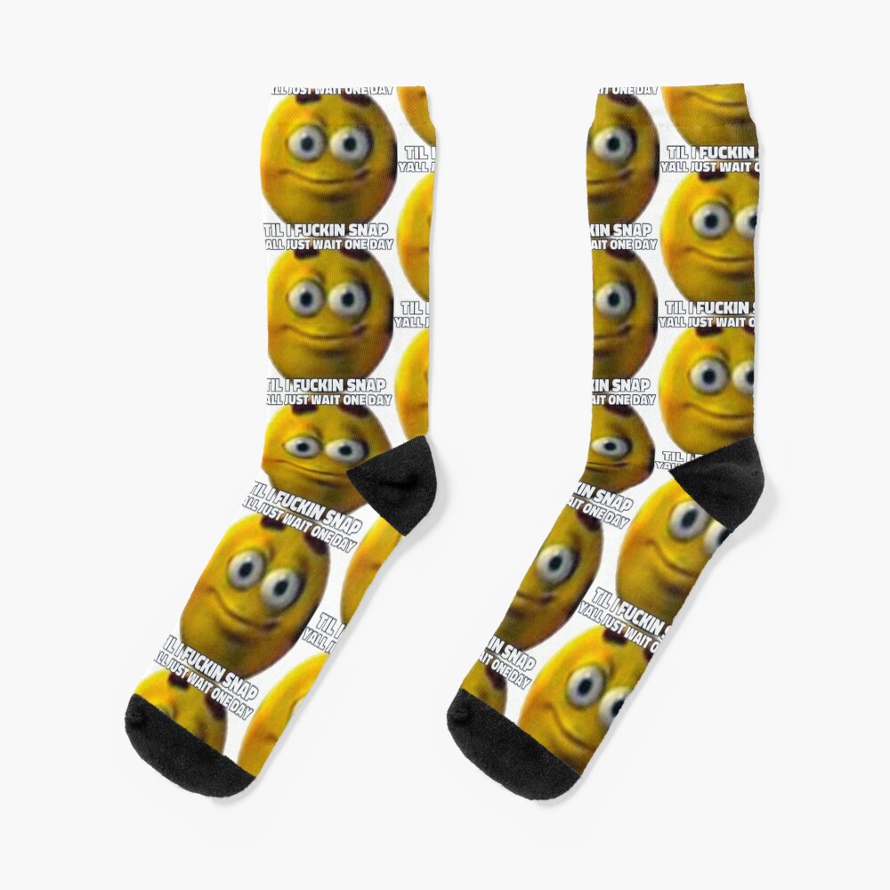 "Till I Fucking Snap (cursed emoji)" Socks by wendigoo | Redbubble