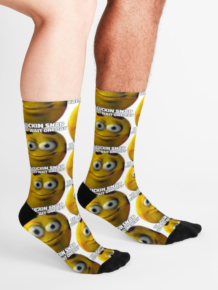 "Till I Fucking Snap (cursed emoji)" Socks by wendigoo | Redbubble