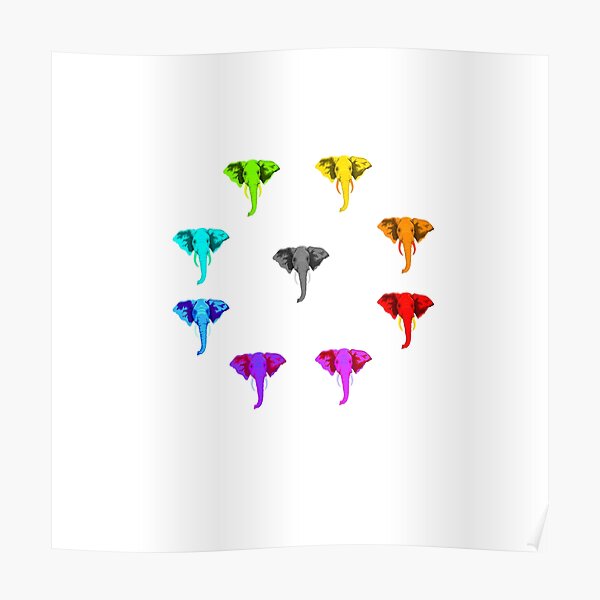 "Elephant Color Wheel" Poster by Jrw-Design | Redbubble
