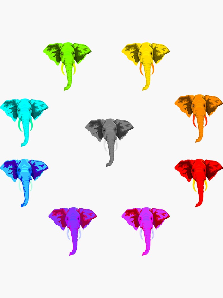 "Elephant Color Wheel" Sticker by Jrw-Design | Redbubble