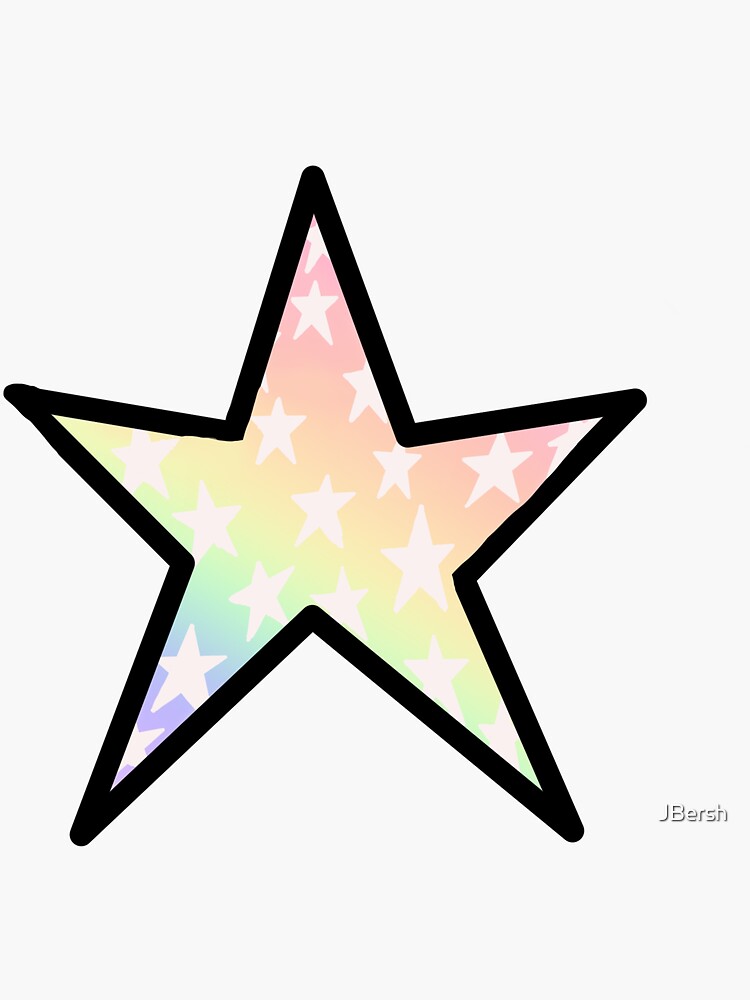 "Rainbow ☆ star sticker" Sticker by JBersh Redbubble