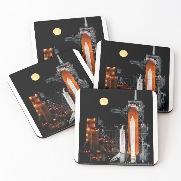 Item preview, Moon sets as the space shuttle Discovery sits atop Launch pad 39A designed and sold by 4empowear.