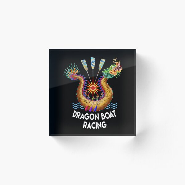 Red Maple Leaf Dragon Boat Logo T-Shirt Acrylic Block
