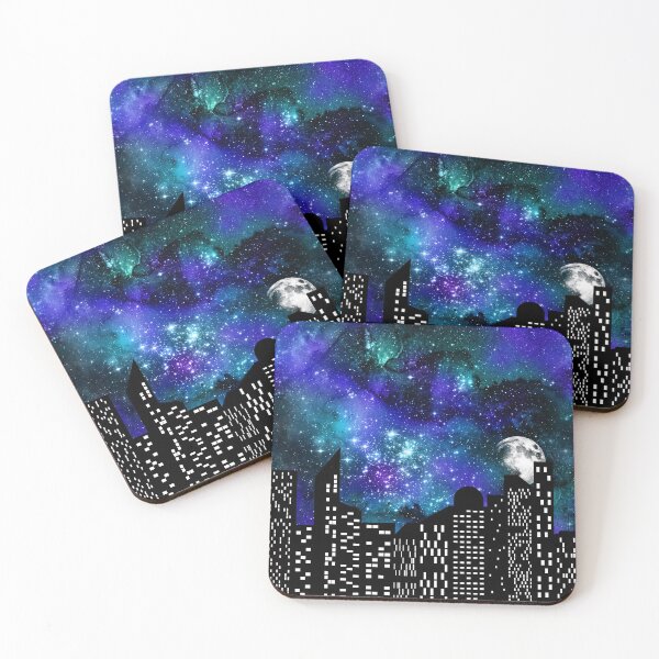 Item preview, Cosmic Skyline with Full Moon in Royal Colors designed and sold by WisdomInspired.
