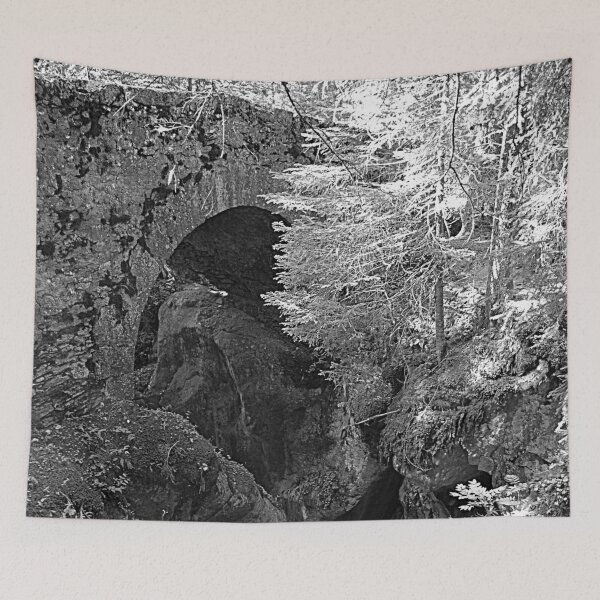 Item preview, Picturesque Stone Bridge over Rocks Forest Creek, Alps designed and sold by Anna Lemos.