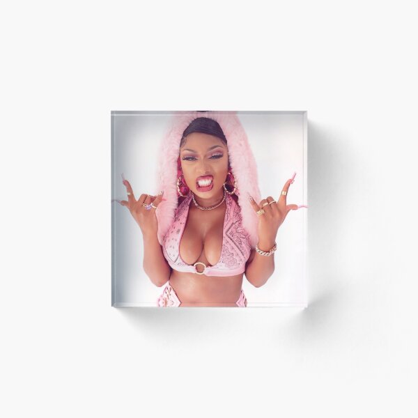 Megan Thee Stallion - T-shirt, hoodie, case, poster, sticker Acrylic Block